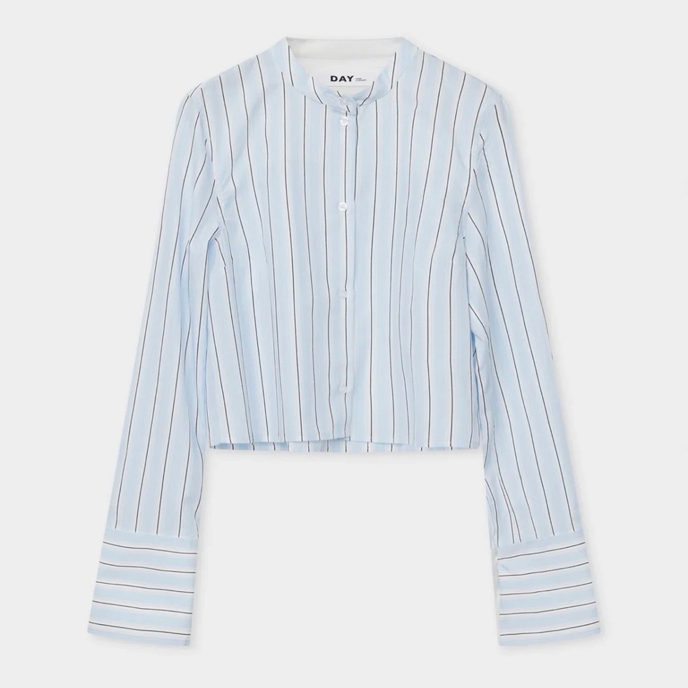 DAY Birger et Mikkelsen Alexi Cropped Striped Shirt Blue Button Down